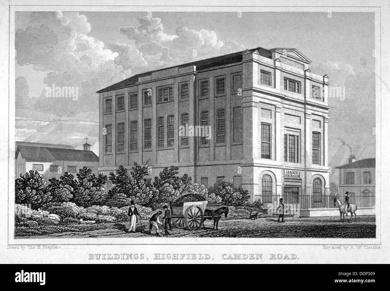 Gebäude, Highfield, Camden Road, St Pancras, London, 1829.                                       Künstler: McClatchie Stockfoto