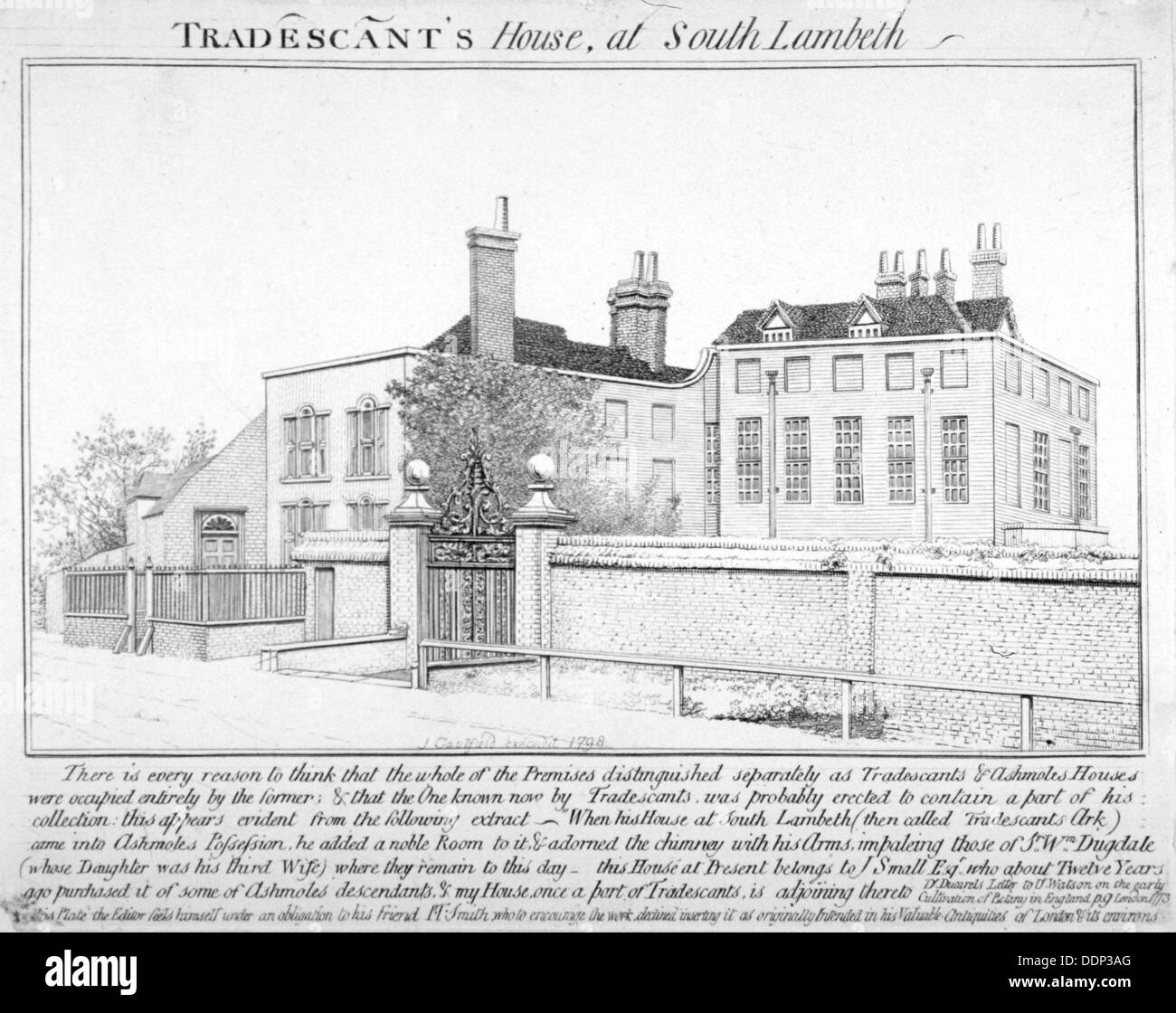 Tradescant Haus, Lambeth South, London, 1798. Künstler: J Caulfield Stockfoto