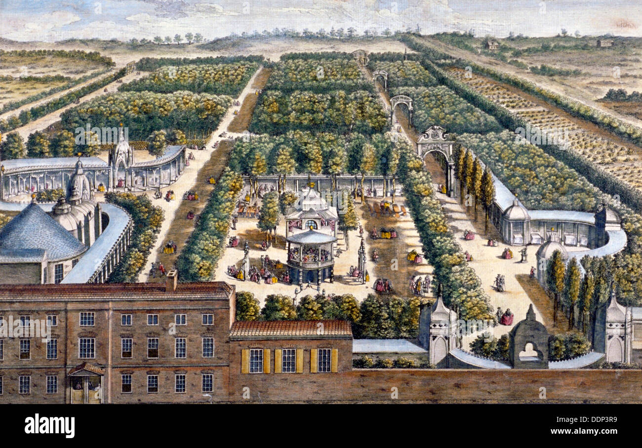 Vauxhall Gardens, Lambeth, London, 1751.          Künstler: Johann Sebastian Müller Stockfoto