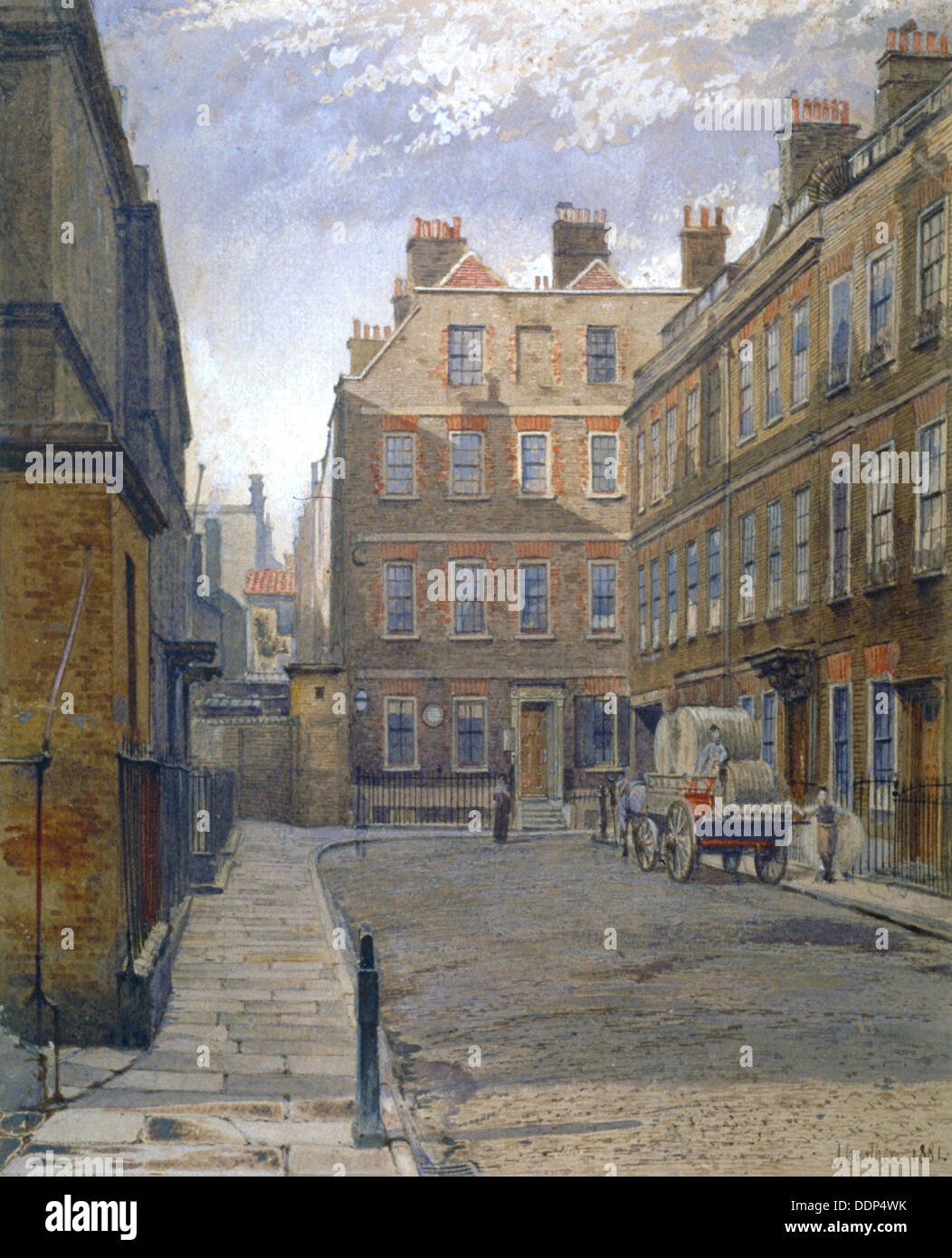 Gough Square in London 1881. Künstler: John Crowther Stockfoto