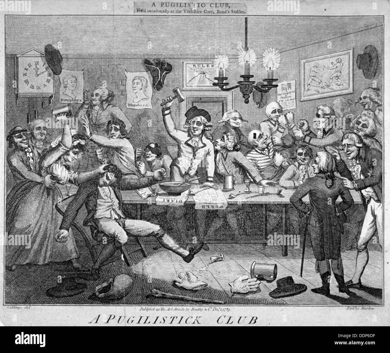 "Ein Pugilistick Club...", 1789. Künstler: John Barlow Stockfoto