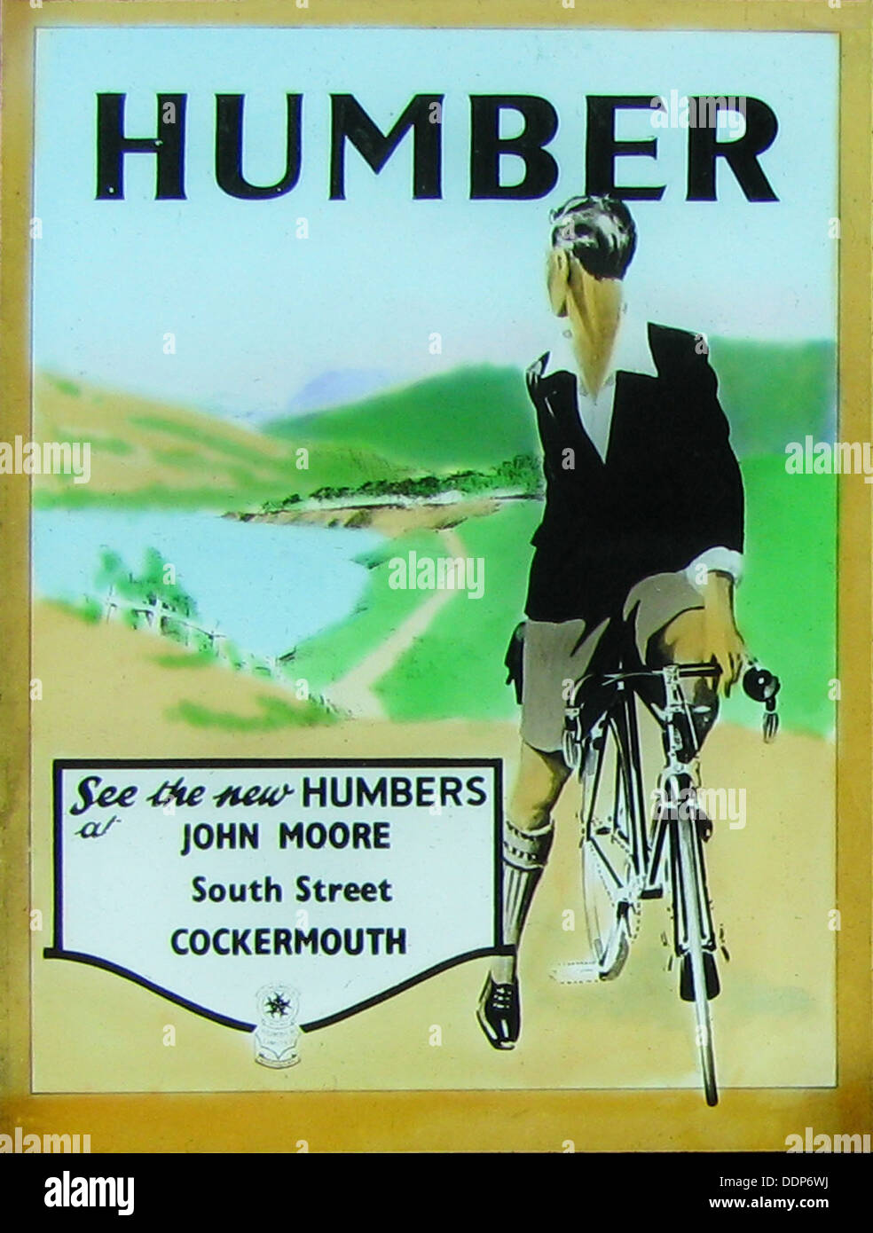 Cockermouth Humber Fahrrad Werbung wahrscheinlich der 1920er Jahre Stockfoto