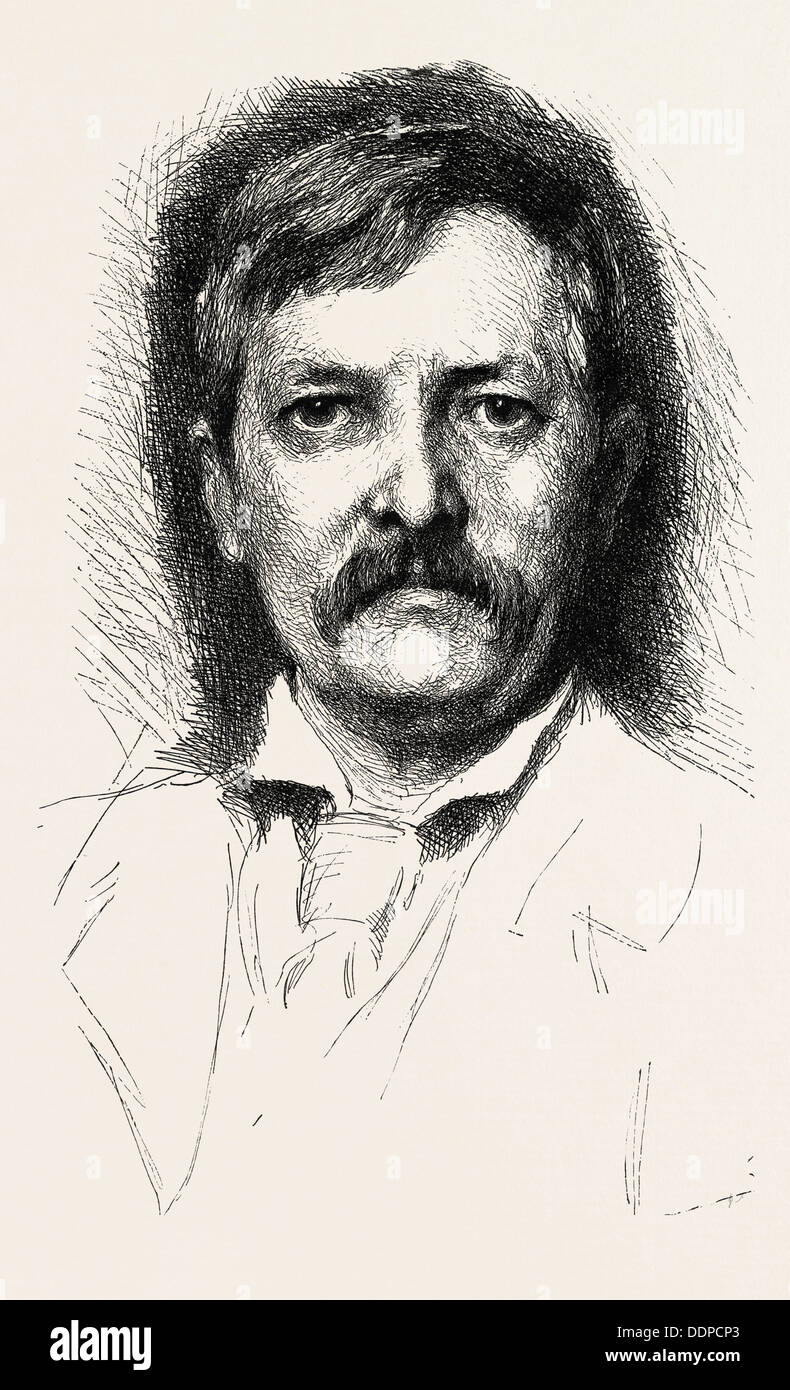Mr H. M. STANLEY von H. HERKOMER, Gravur 1890 Stockfoto