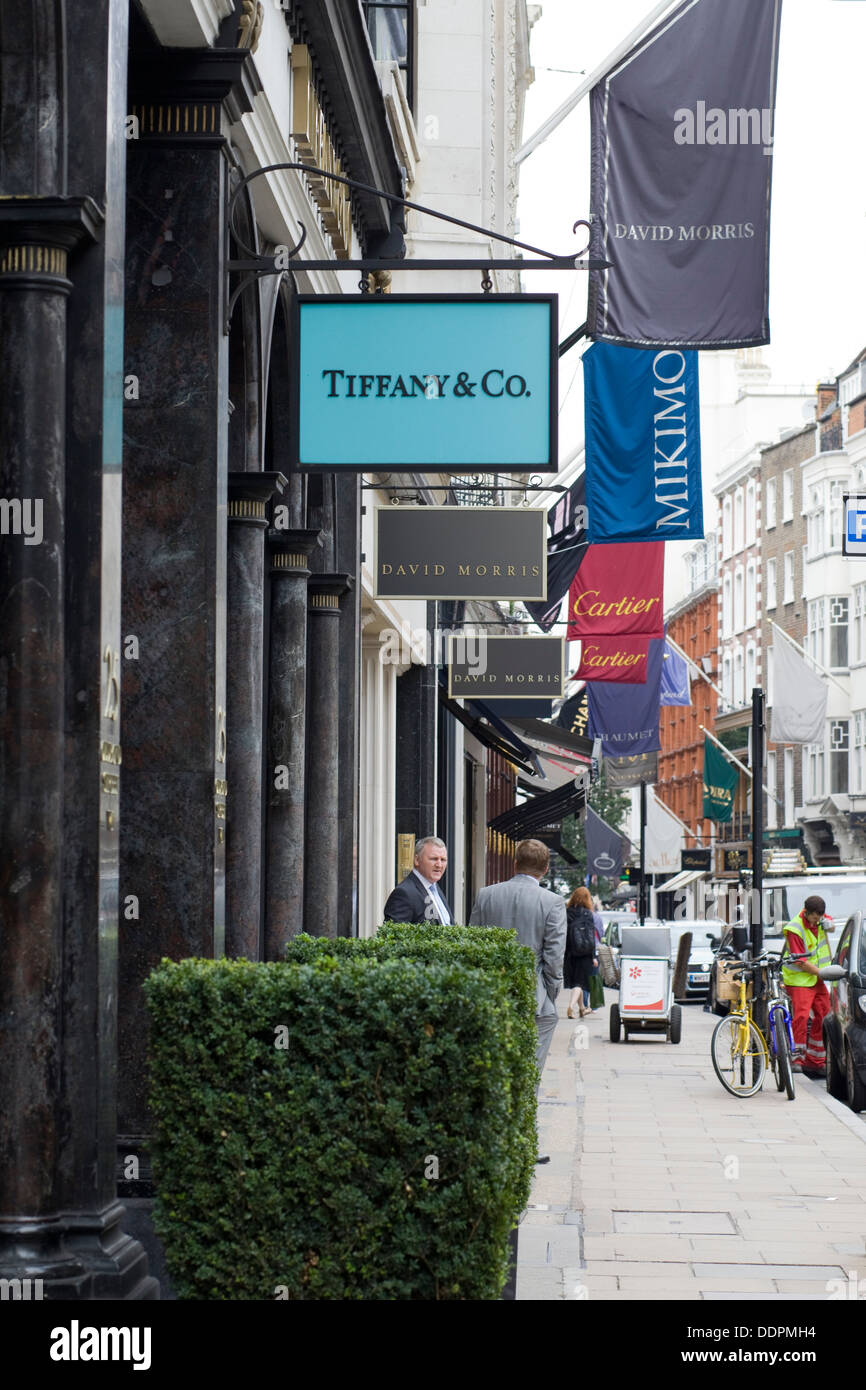 Designer-Läden auf Bond Street London Stockfoto