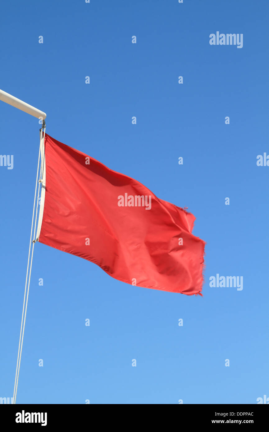 Rote Warnung Flagge. Point Pleasant Beach, New Jersey, USA Stockfoto