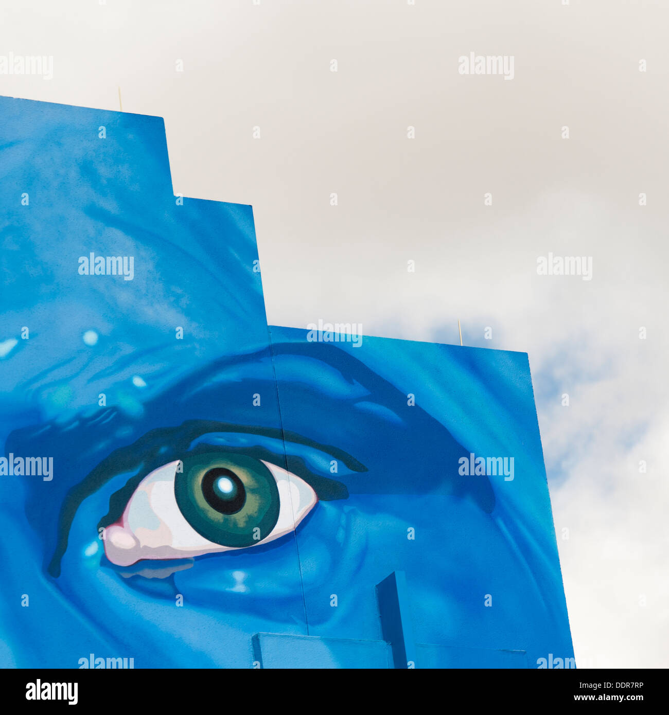 Blue Man Group Billboard bei Sharp Aquos Theater, Universal City Walk, Orlando, Florida, USA Stockfoto