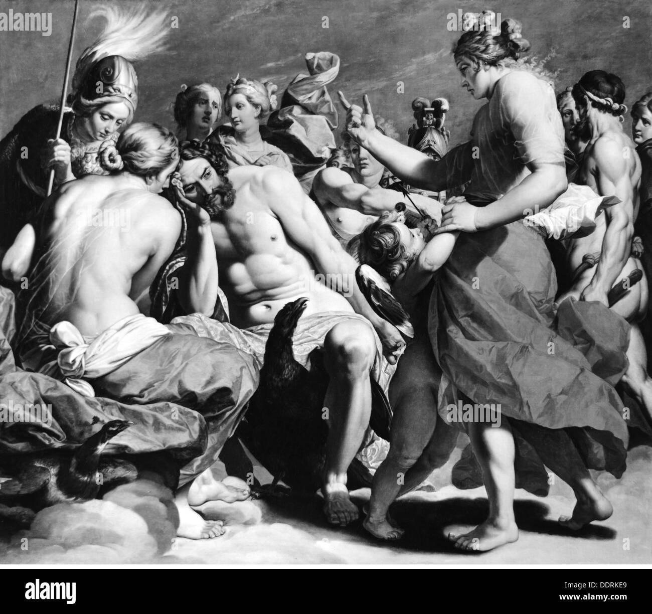 Religion, Antike Welt, griechische Mythologie, 'Mount Olympus', Gemälde von Abraham Janssens van Nuyssen (vor 1575 - 1632), um 1615, alte Pinakothek, München, zusätzliche-Rights-Clearences-not available Stockfoto