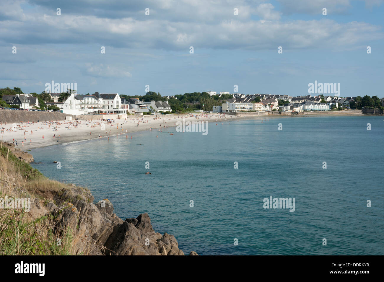 Der Strand von Le Sable Blancs Concarneau Brittany France Stockfoto
