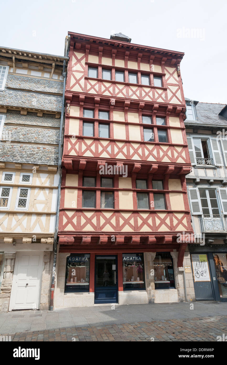 Halbe Fachwerkhaus Altbauten in Quimper-Bretagne-Frankreich Stockfoto