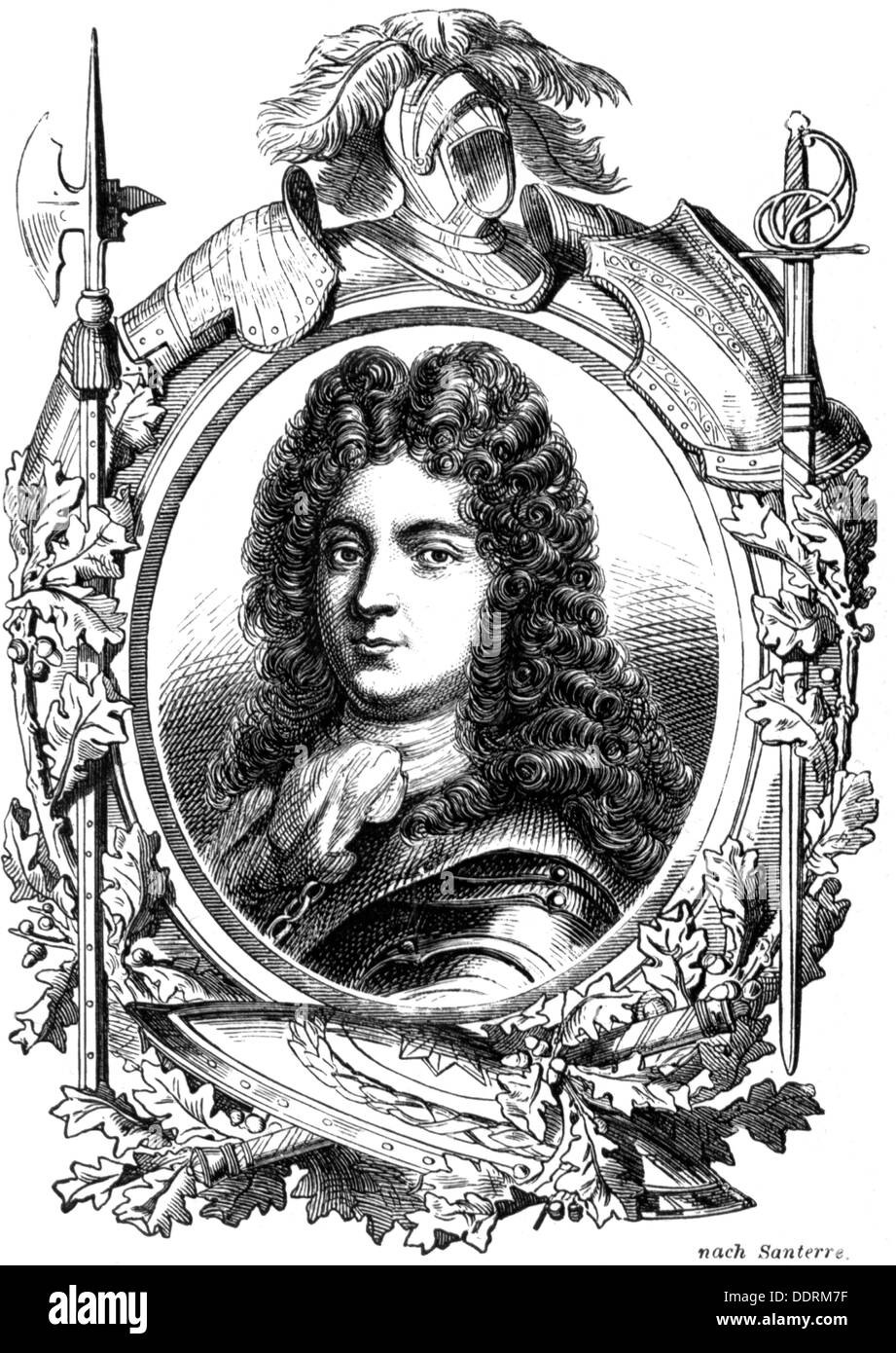 Philipp II., 4.8.1674 - 2.12.1723, Herzog von Orleans, Regent von Frankreich 1715 - 1723, Porträt, Holzgravur nach Santerre, 19. Jahrhundert, Stockfoto