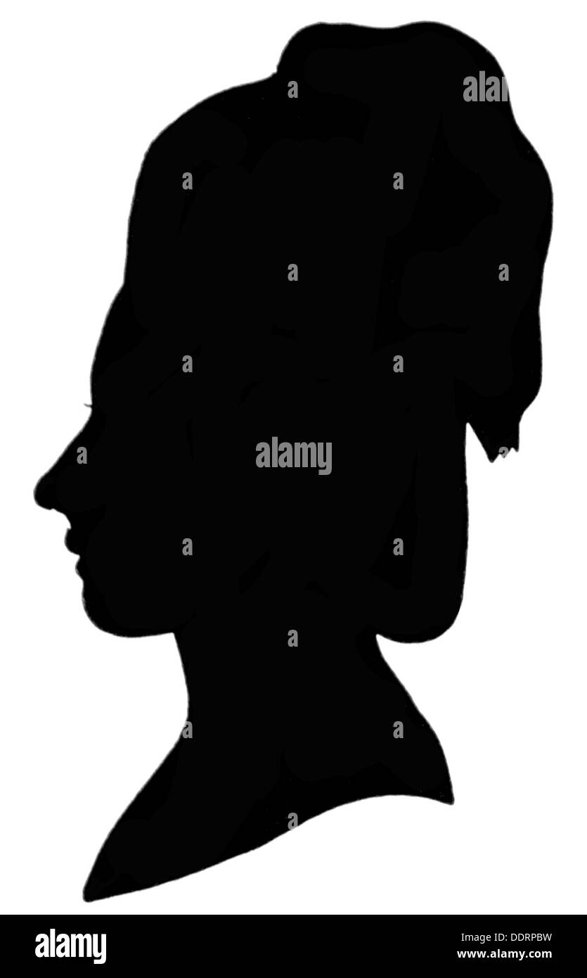 Stein, Charlotte von, 25.12.1742 - 6.1.187, deutsche Dame-in-Waiting, Porträt, Silhouette, Ende 18. Jahrhundert, Stockfoto