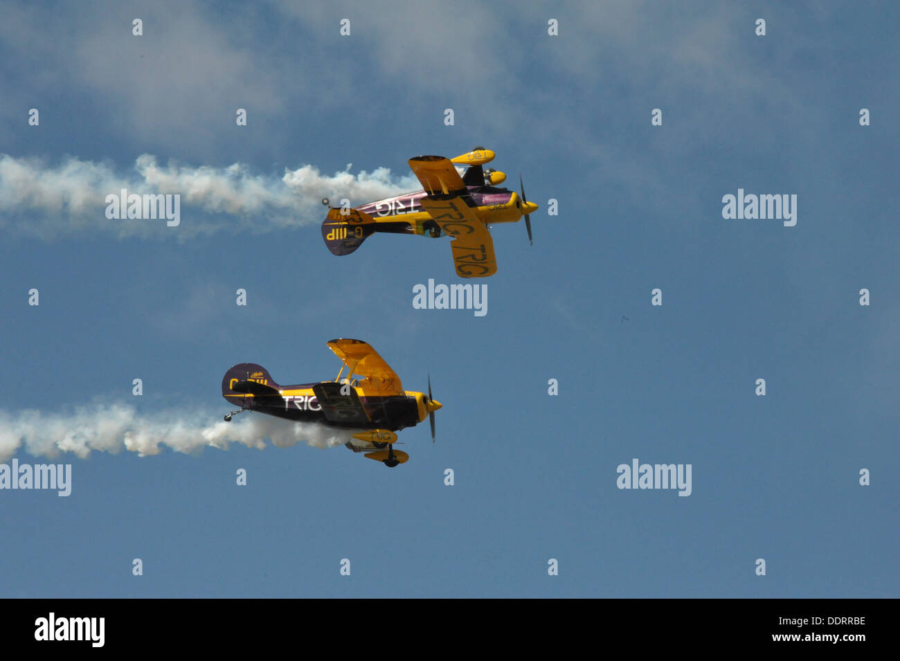 Ein Stunt-Flugzeug auf Shoreham Air Show. Stockfoto