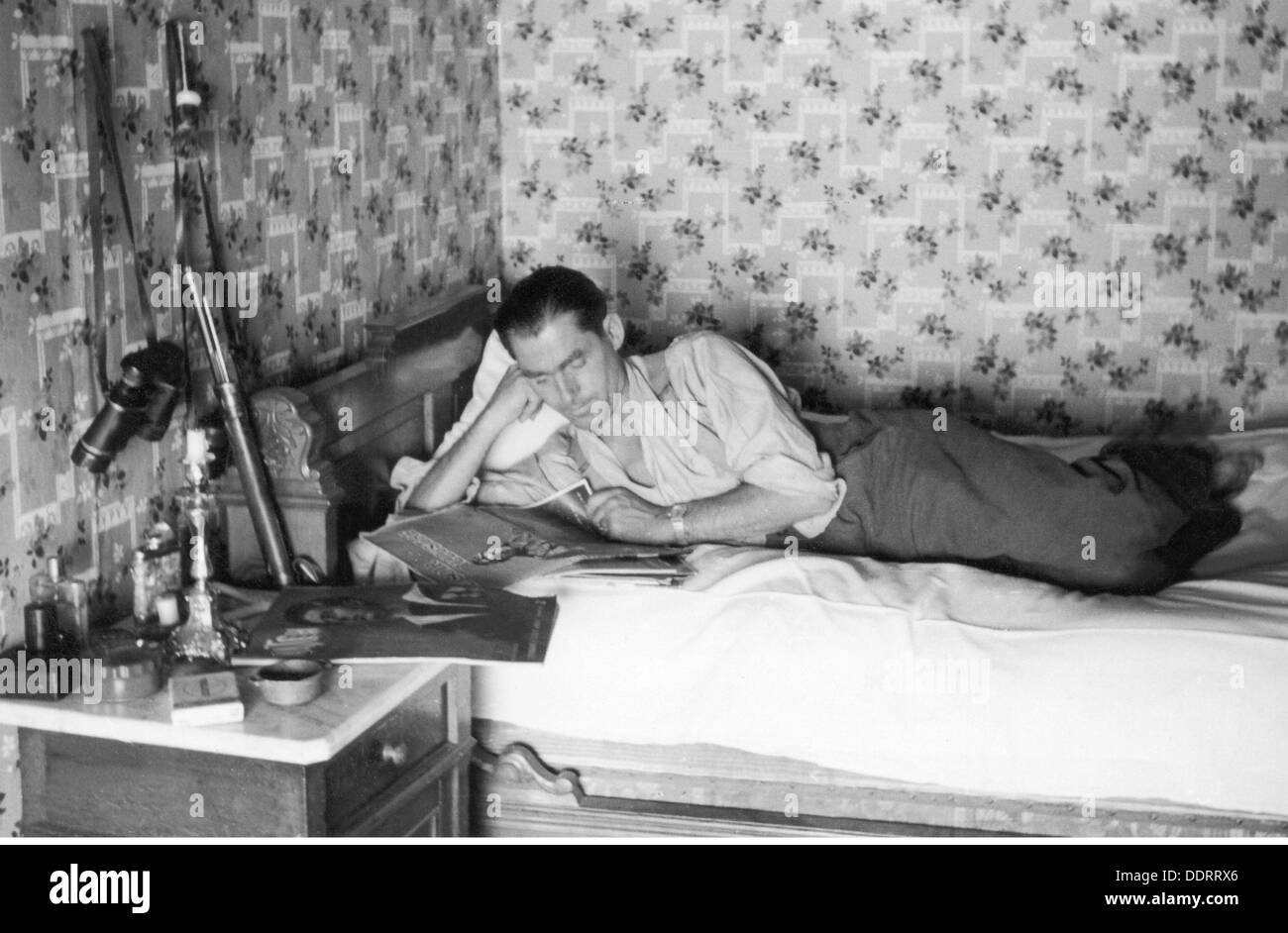 Zweiter Weltkrieg, Propaganda, Deutschland, Kriegskorrespondent der 3. Luftwaffe, Kriegskorrespondent Firma Georg Schödl, Quartier in Belgien, 12. - 18.6.1940, Zusätzliche-Rechte-Clearences-Nicht Verfügbar Stockfoto