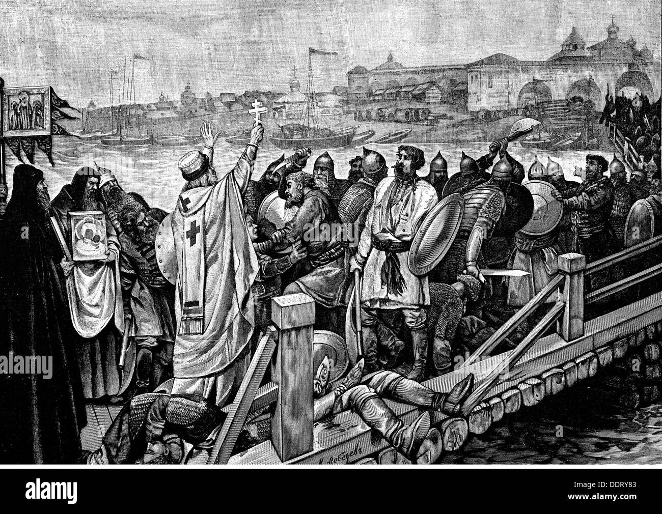 Bürgerkrieg in Nowgorod 1418, zusätzliche-Rechte-Clearences-nicht vorhanden Stockfoto