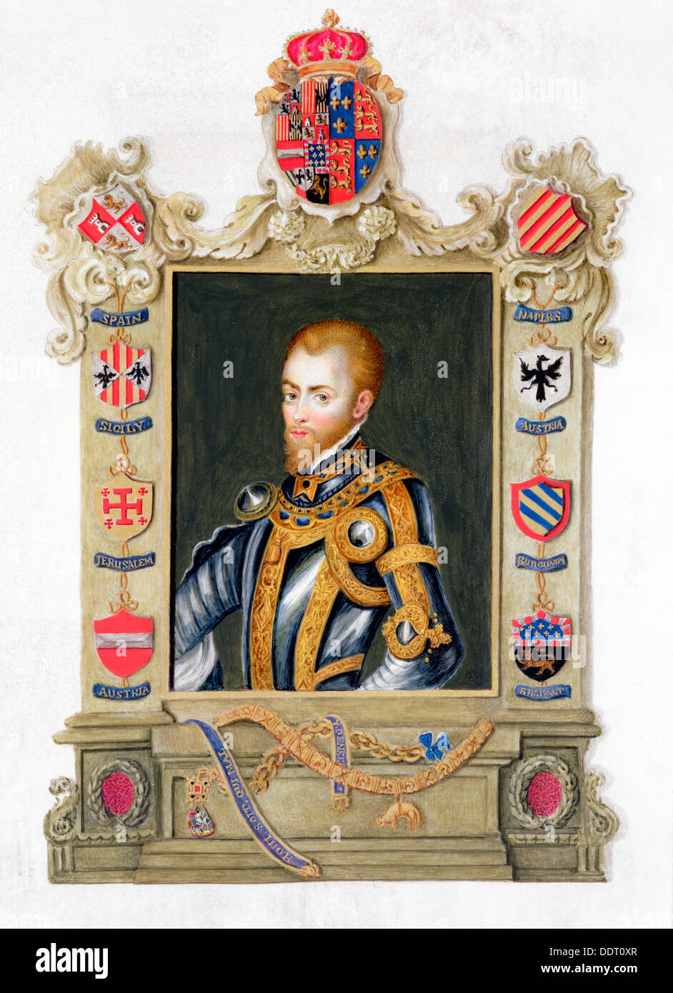 Philipp II., König von Spanien, 16. Jh. (1825). Künstler: Sarah, Gräfin von Essex Stockfoto