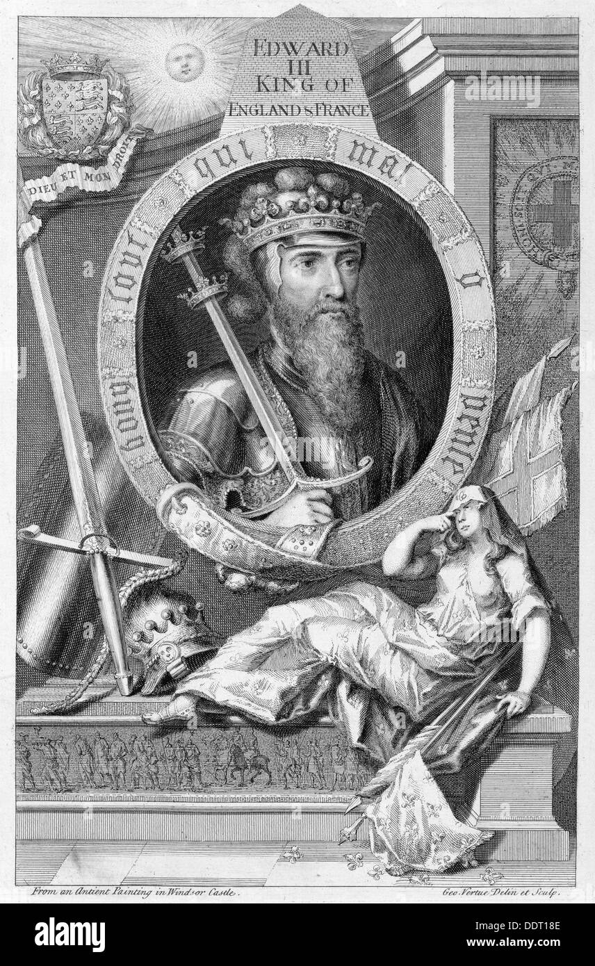 Edward III, 14. Jahrhundert König von England (18. Jh.). Künstler: George Vertue Stockfoto