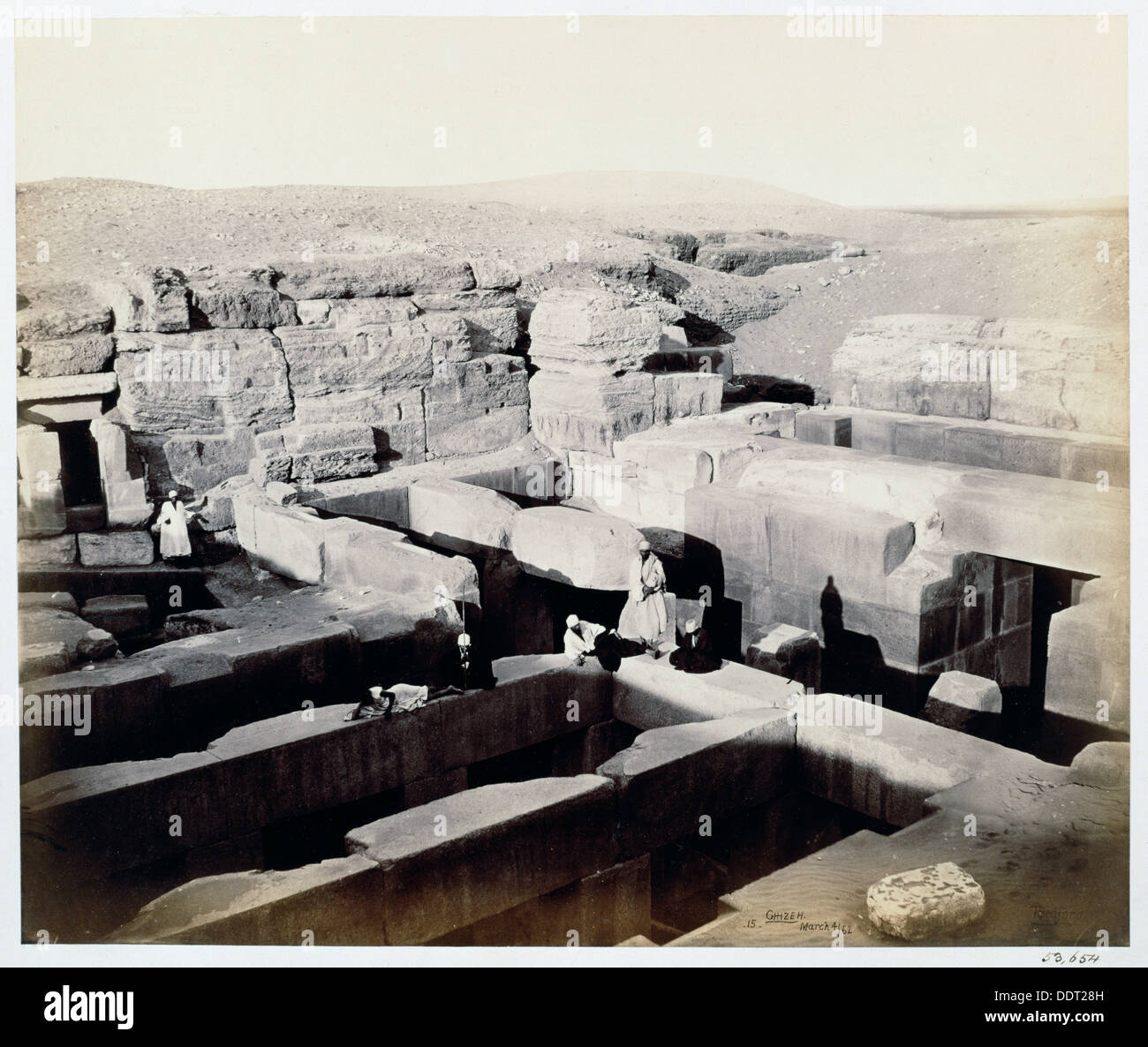 Eine ausgegrabene Tempel am Fuße der Sphinx, Gizeh, Ägypten, 4. März 1862. Künstler: Francis Bedford Stockfoto