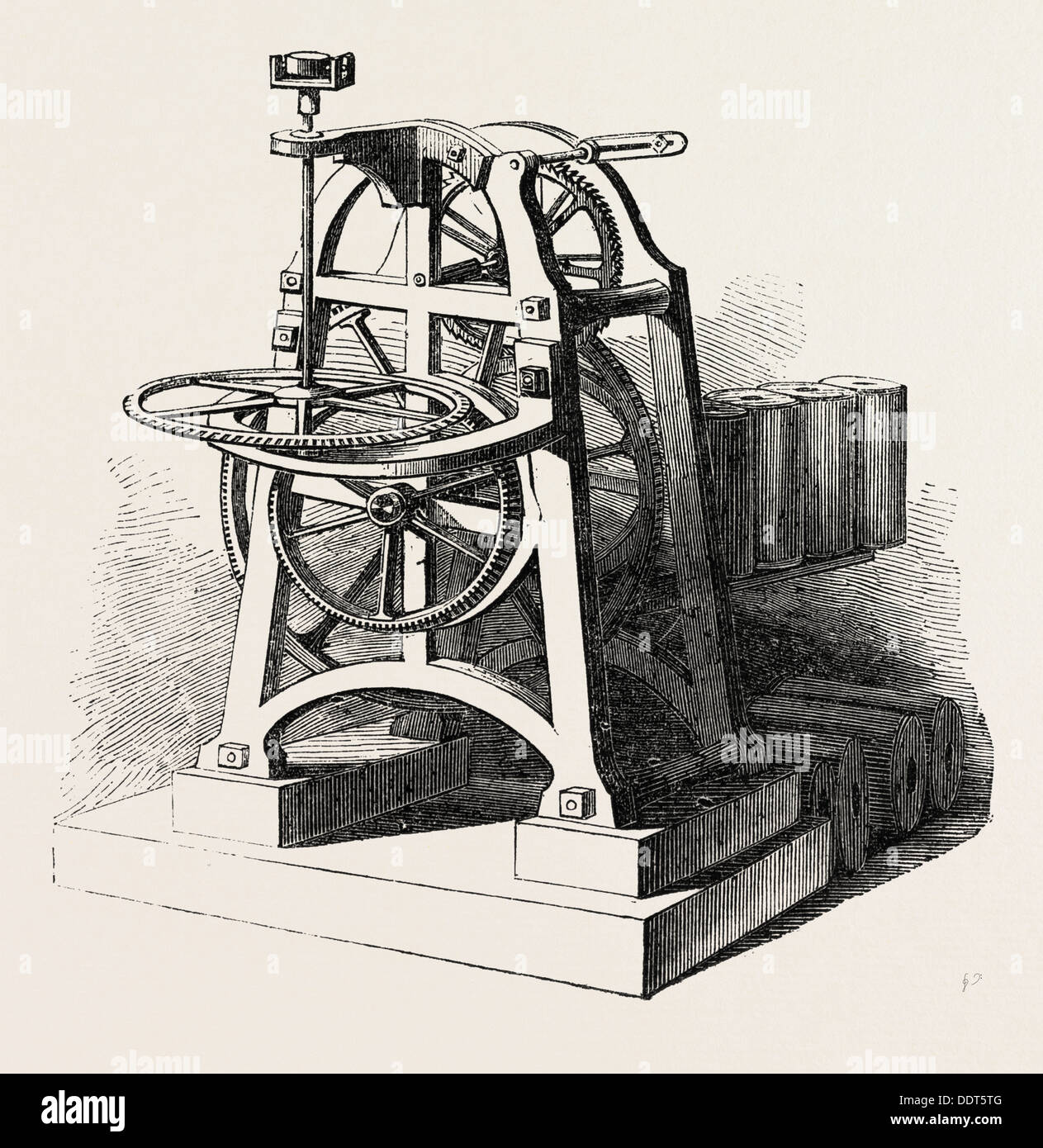 SCHÄFERS ELEKTRISCHE UHR FÜR DAS CRYSTAL PALACE: MECHANISMUS DER ELEKTRISCHEN UHR, GROßE AUSSTELLUNG, LONDON, UK, 1851 Stockfoto