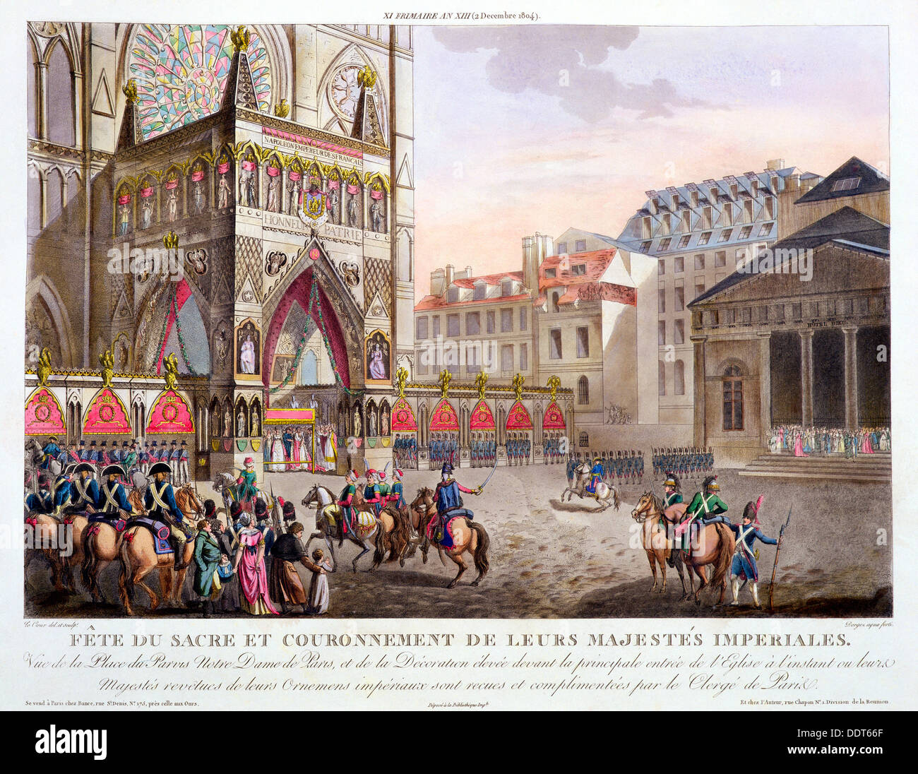 "Heilige Festival und Krönung ihrer kaiserlichen Majestäten, Paris, 1804 (1806).  Künstler: Dorgez Stockfoto
