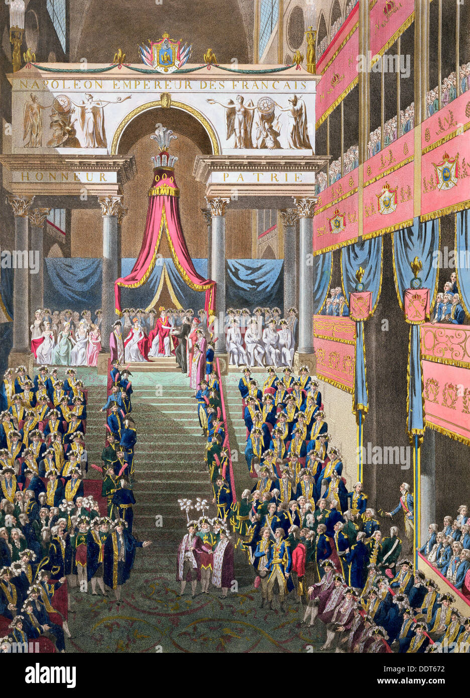 "Heilige Festival und Krönung ihrer kaiserlichen Majestäten, Paris, 1804 (1806). Künstler: unbekannt Stockfoto