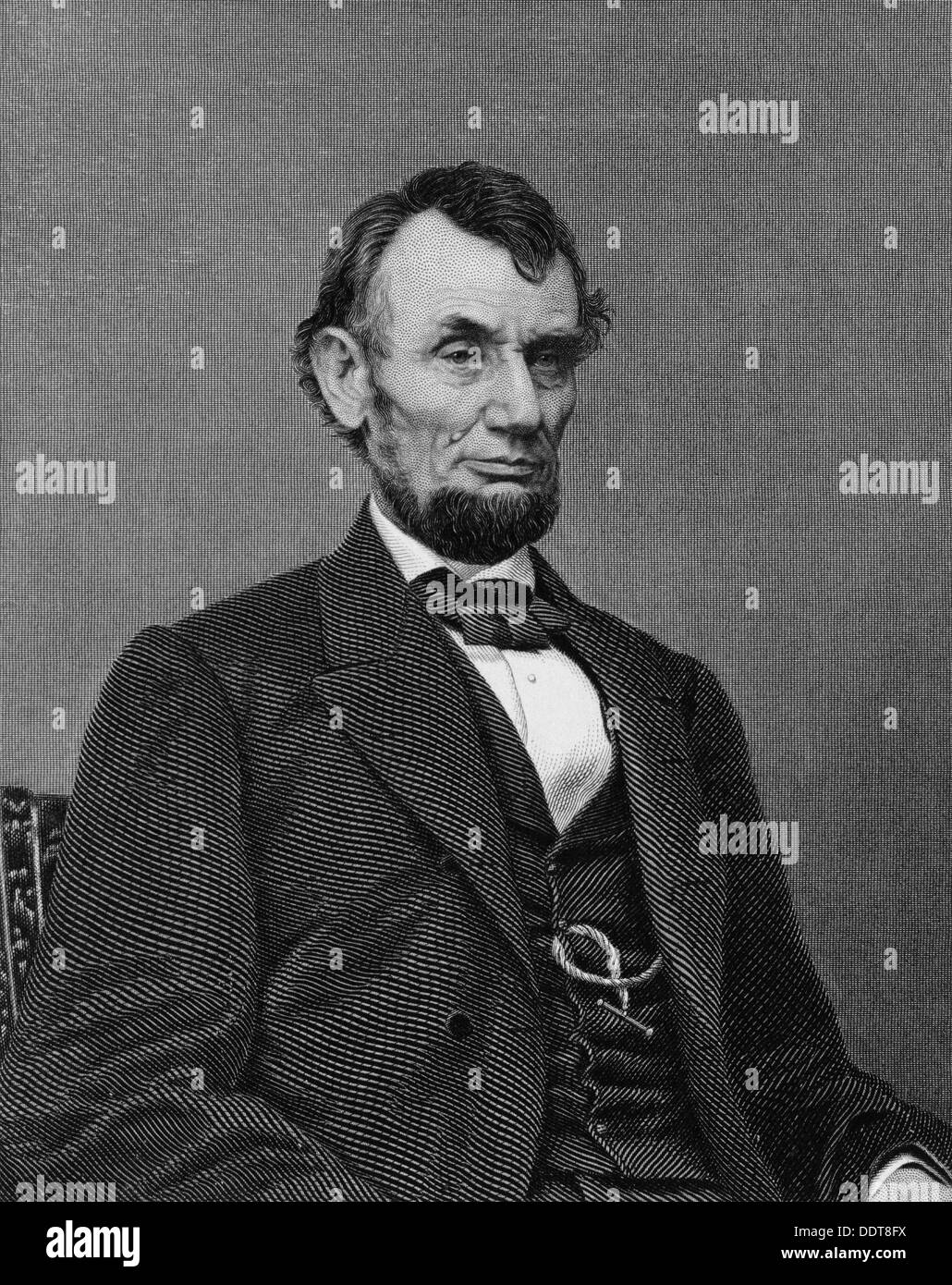 Abraham Lincoln, 16. Präsident der Vereinigten Staaten des 19. Jahrhunderts. Künstler: William G Jackman Stockfoto