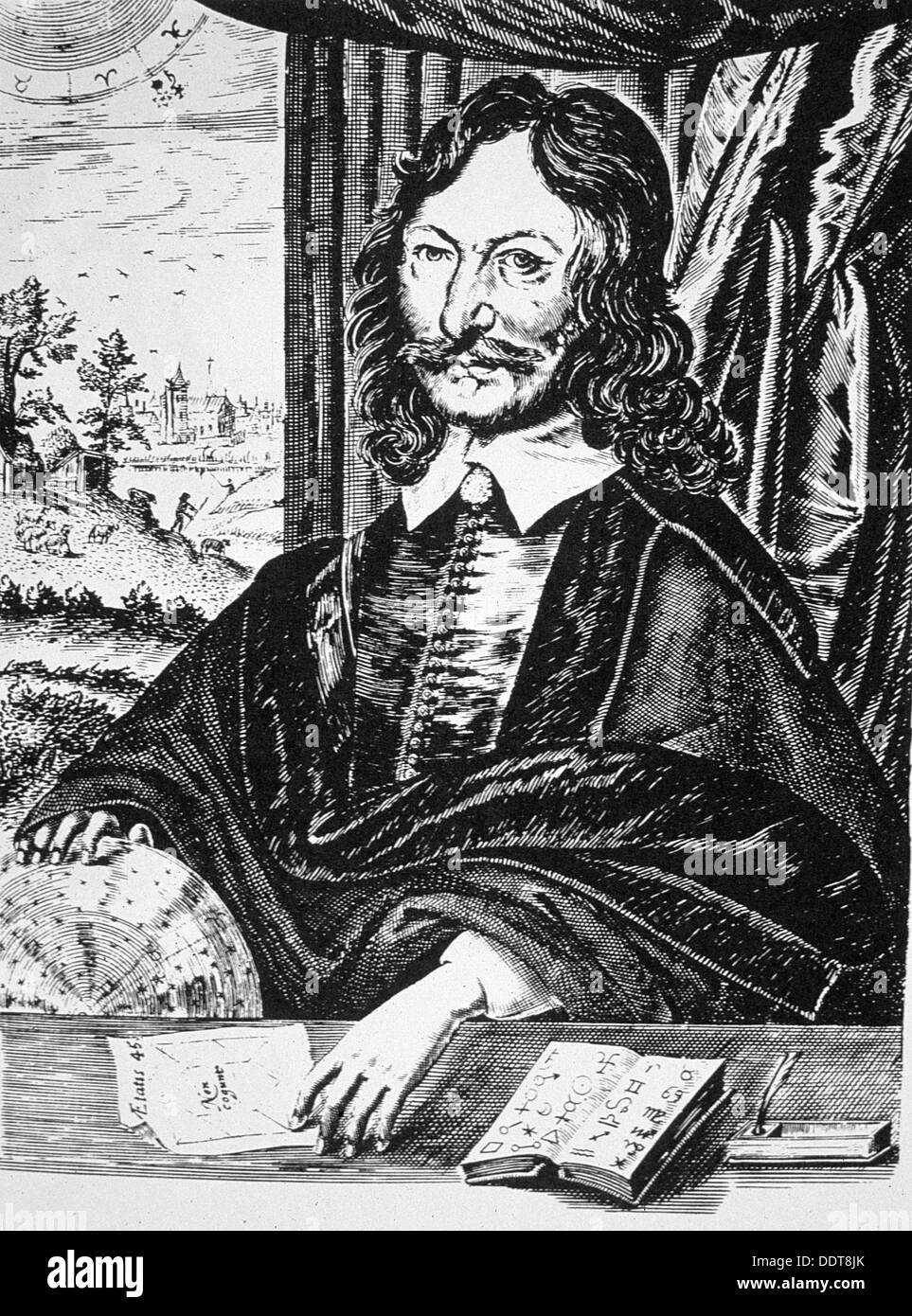 William Lilly, englischer Astrologe, 1647 (spätes 19. Jahrhundert). Künstler: unbekannt Stockfoto