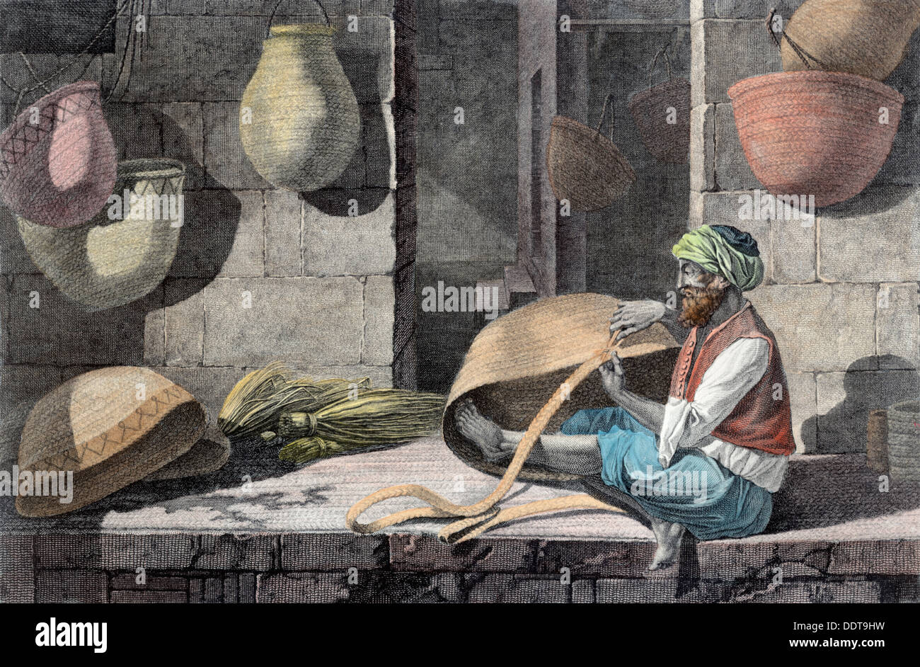 "Der Korbmacher", c1798 (1822). Künstler: unbekannt Stockfoto