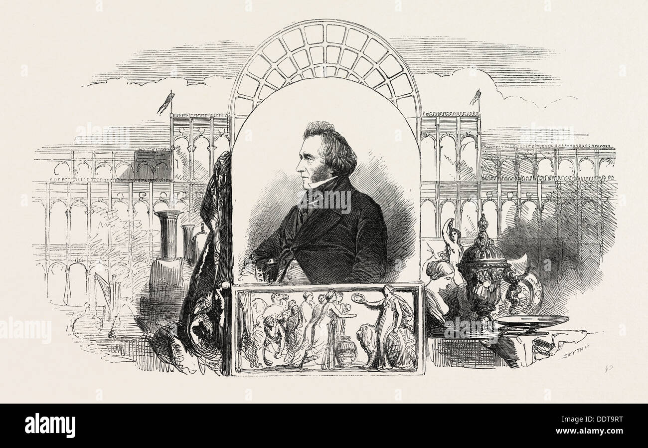 JOSEPH PAXTON, ESQ., F.L.S., ENGLISCH 1803-1865, GÄRTNER, ARCHTECT, MITGLIED DES PARLAMENTS. DESIGNER VON CRYSTAL PAPLACE, 1851 Stockfoto