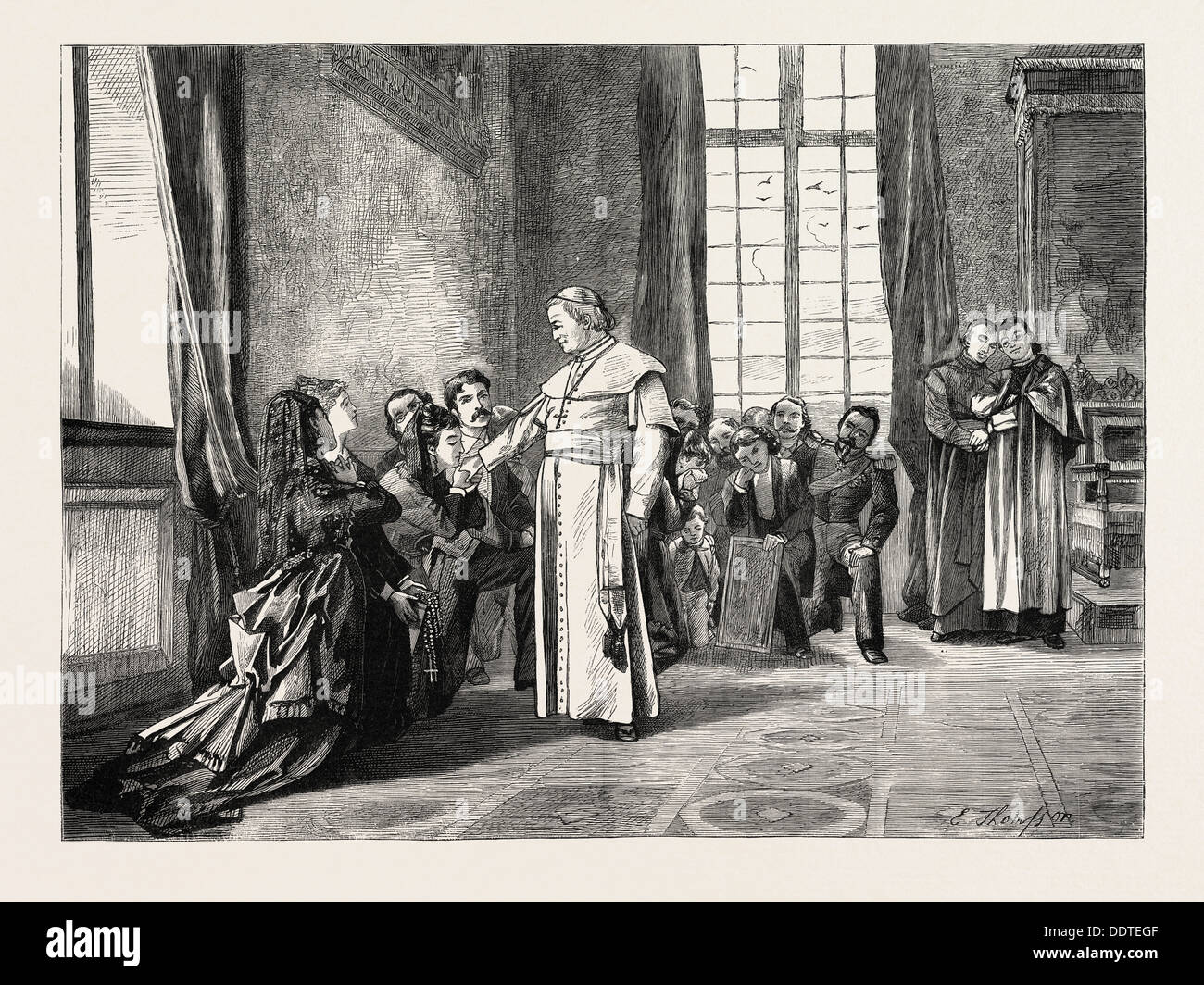 Ein Empfang im Vatikan, Rom, Italien, 1873-Gravur Stockfoto