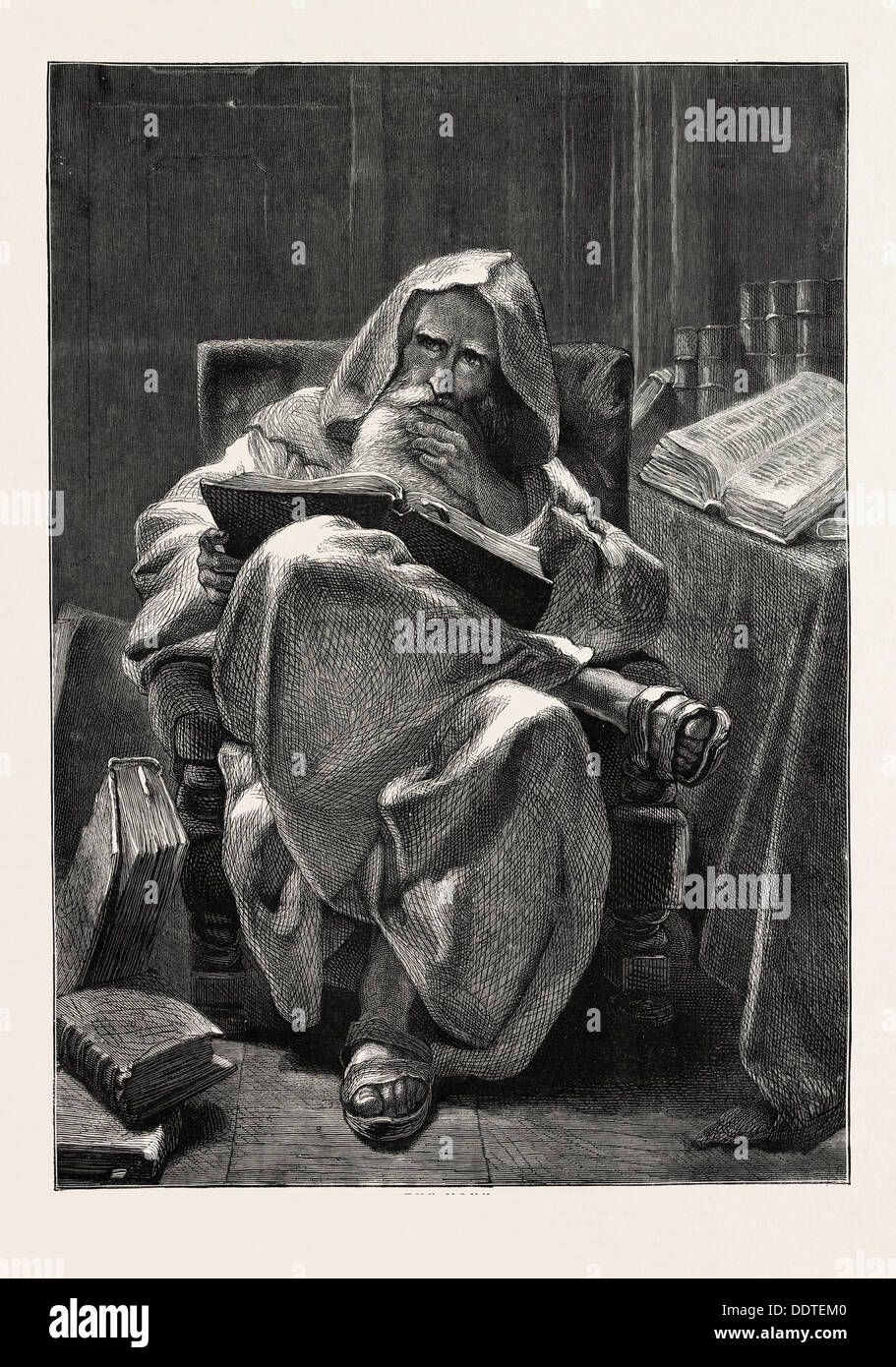 DER Mönch, aus dem Bild von CARL HAAG, 1873-Gravur Stockfoto