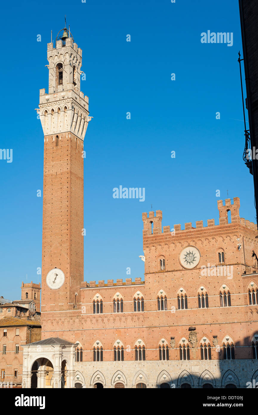 Torre del Mangia Siena Stockfoto