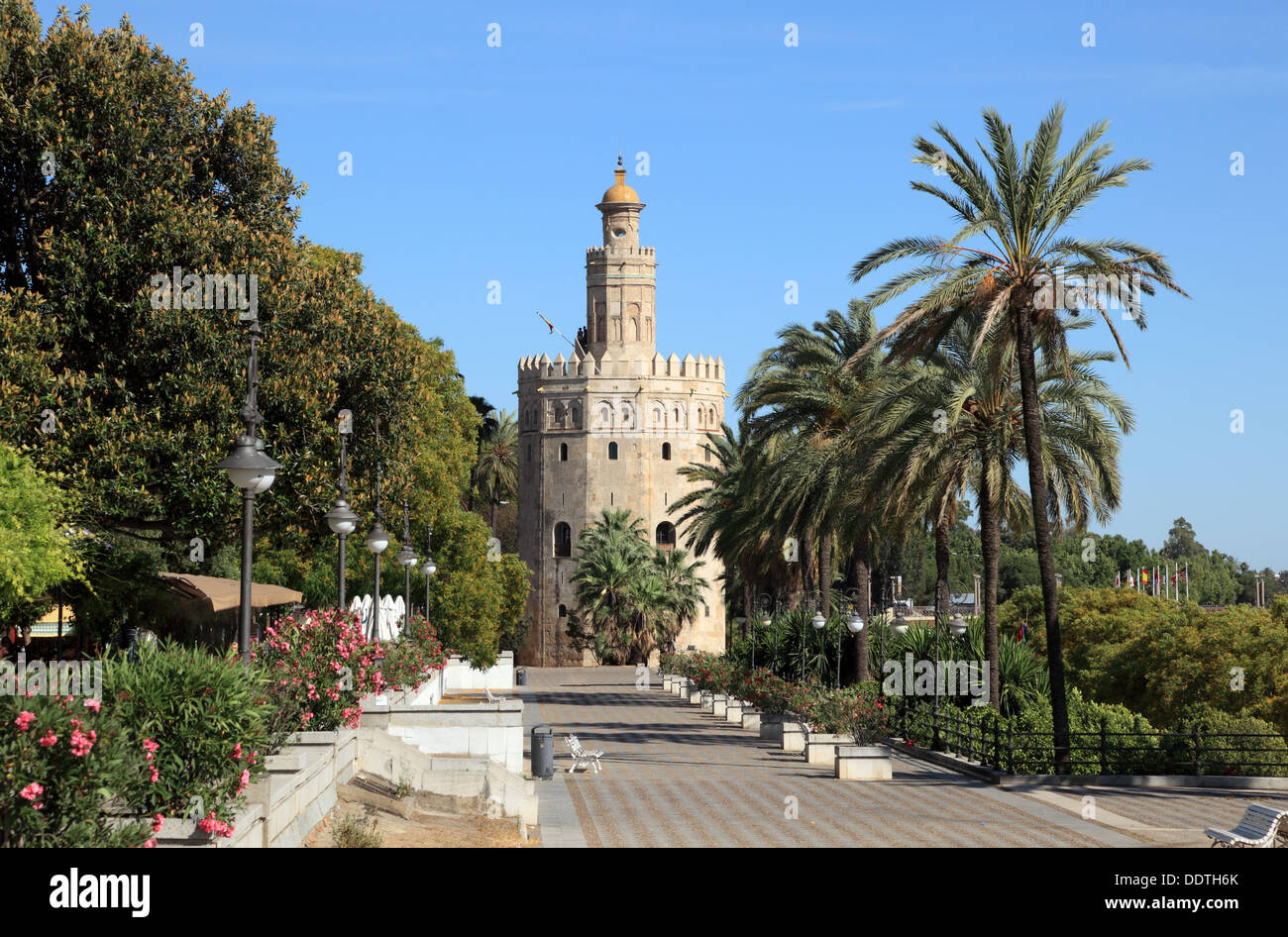 Torre del Oro - Gold-Turm in Sevilla, Andalusien, Spanien Stockfoto