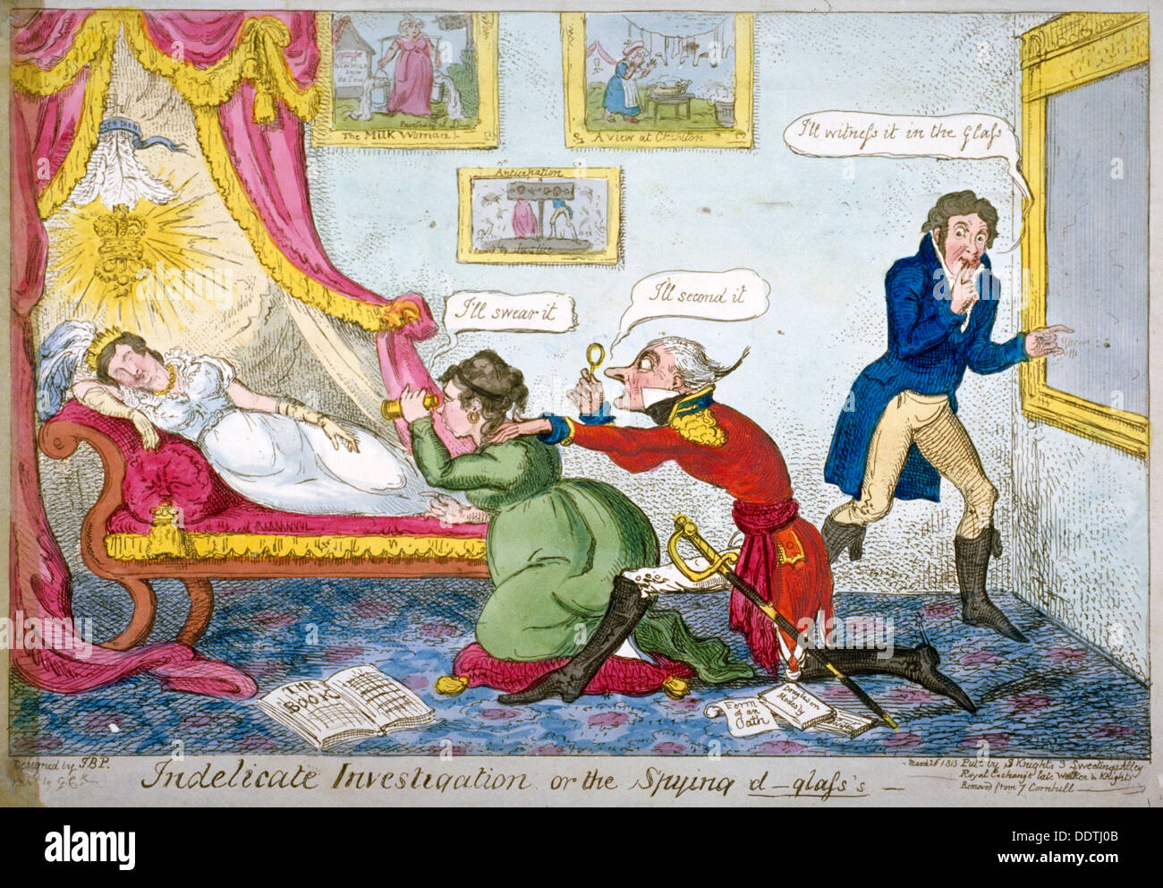 "Unfein Untersuchung oder der Spionage D-Glass", 1813. Künstler: George Cruikshank Stockfoto