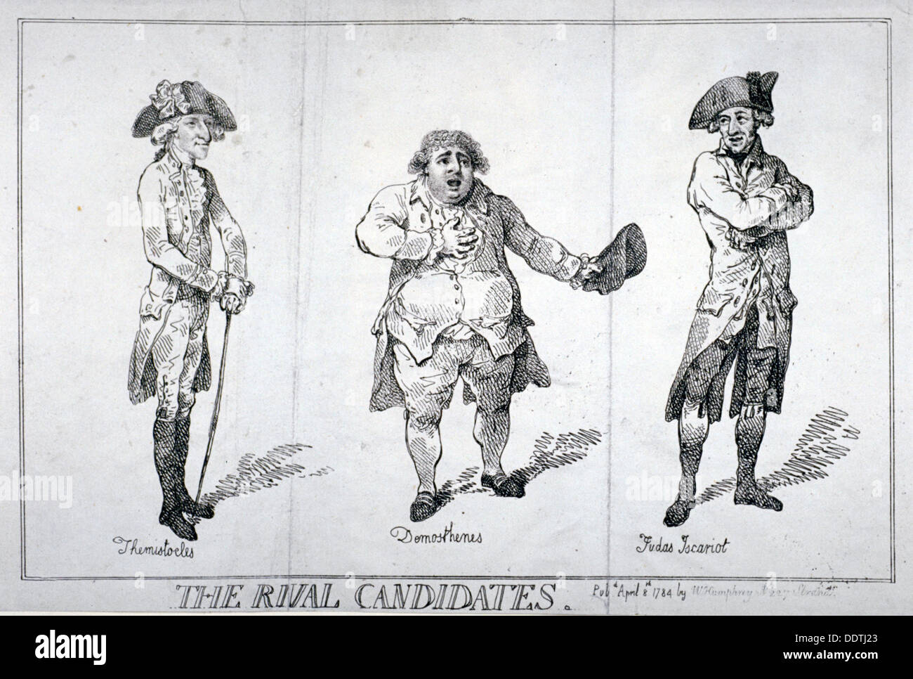 "Die rivalisierenden Kandidaten", 1784. Künstler: Isaac Cruikshank Stockfoto