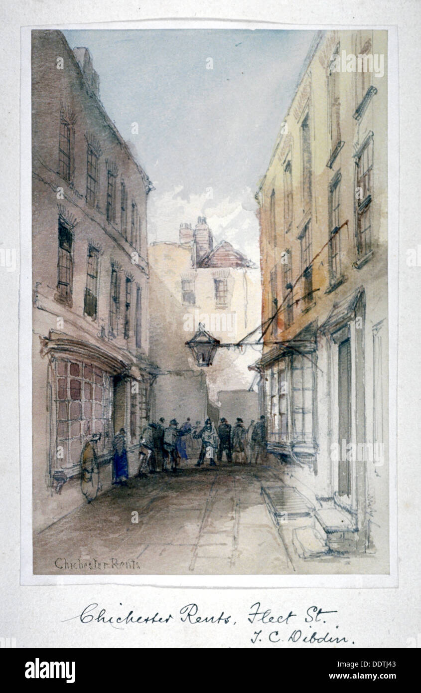 In Chichester mieten, Fleet Street, City of London, c1850 anzeigen.                    Künstler: Thomas Colman Dibdin Stockfoto
