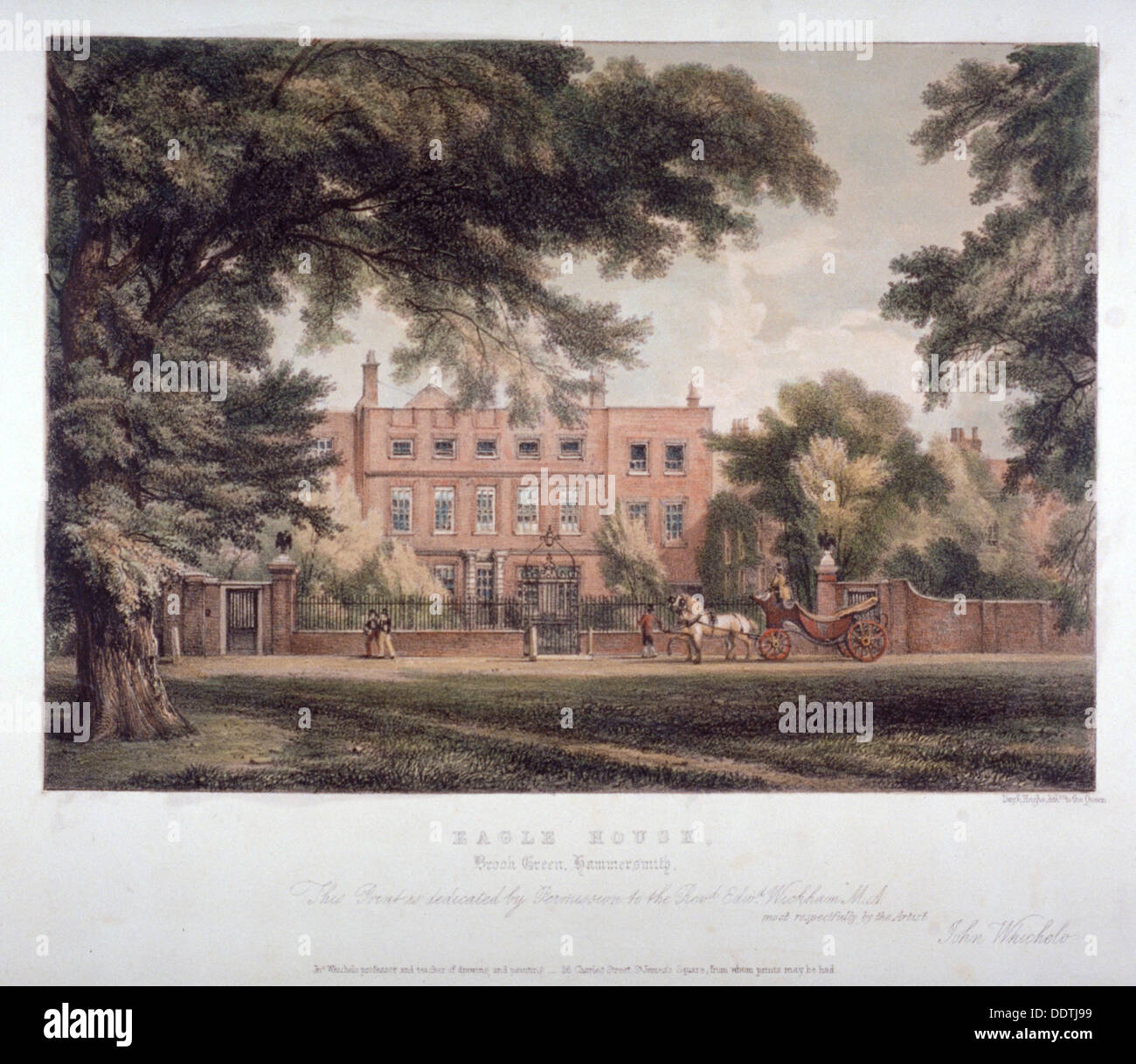Blick auf Eagle House, Brook Green, Hammersmith, London, c1810. Künstler: Tag & Haghe Stockfoto