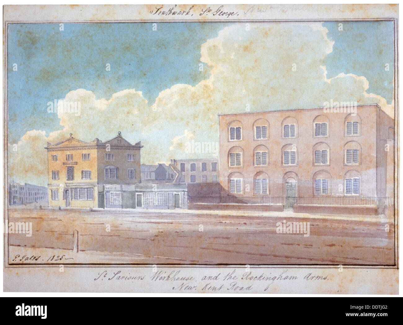 St Saviour Arbeitshaus und Rockingham Arms Inn, New Kent Road, Southwark, London, 1825. Künstler: G Yates Stockfoto