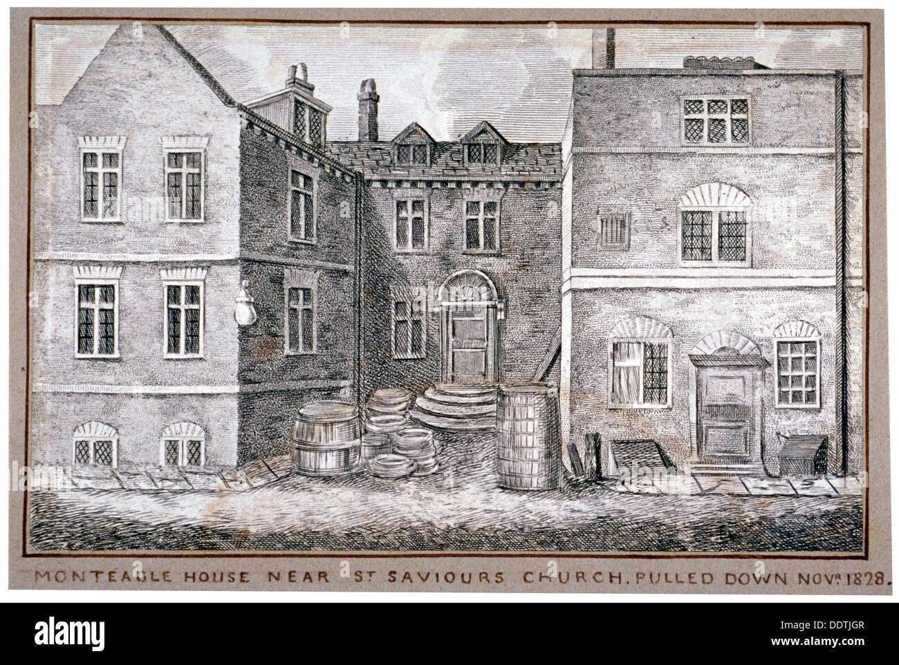 Montague House, Montague schließen, Southwark, London, 1808. Künstler: Anon Stockfoto