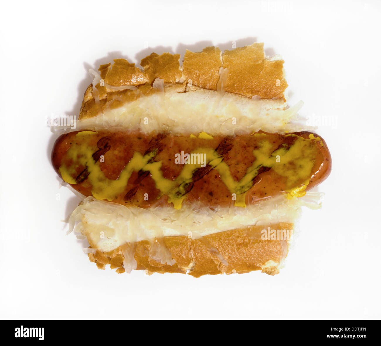 Zertrümmerte Hot-Dog Stockfoto