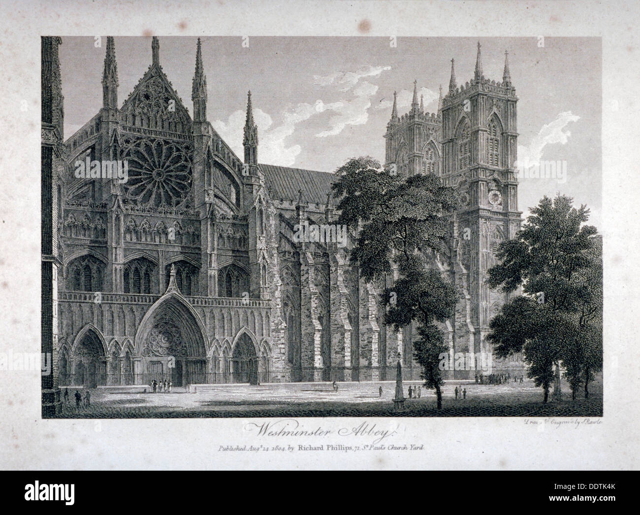 Westminster Abbey in London, 1804. Künstler: Samuel Rawle Stockfoto