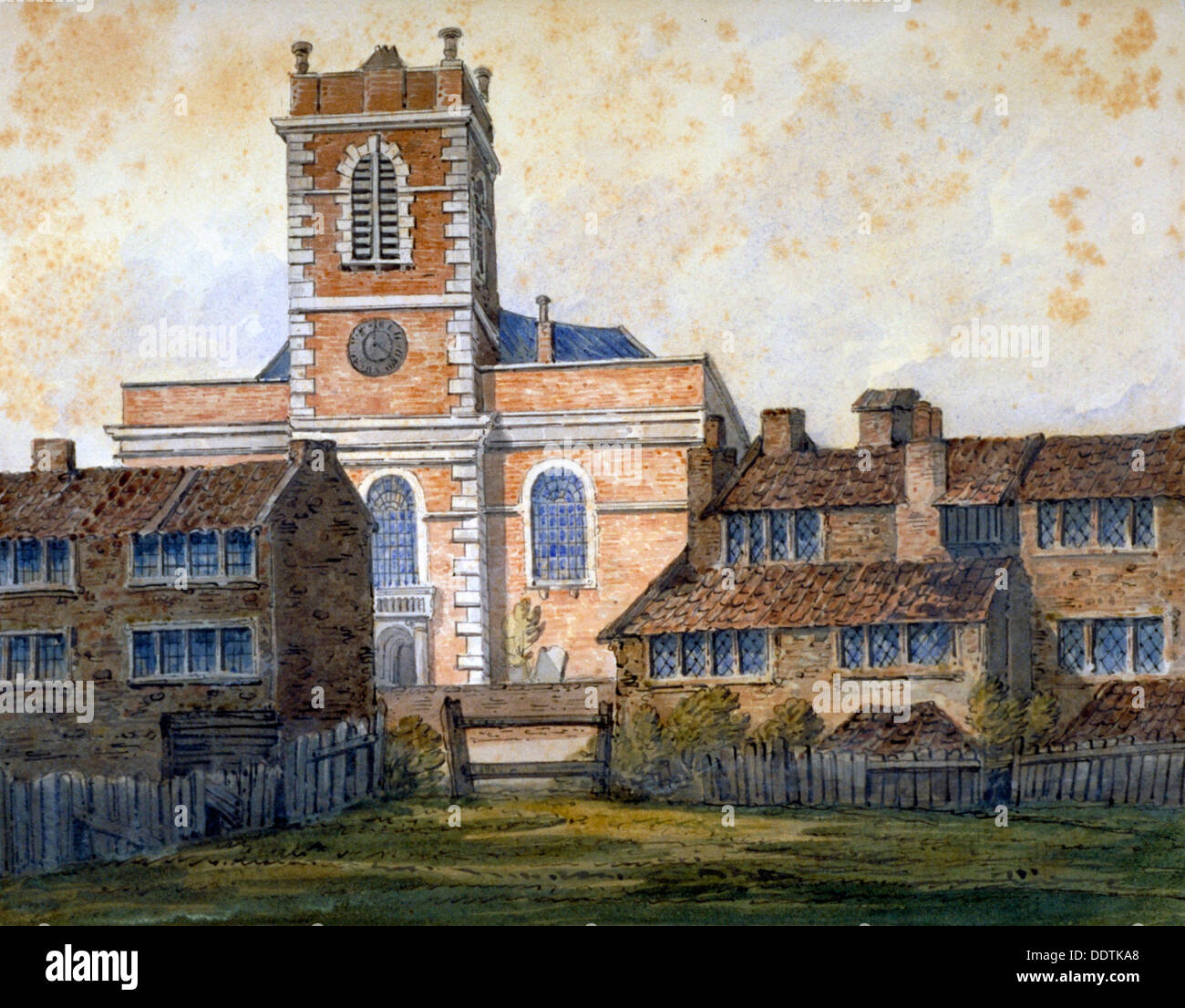 Kirche von Str. Matthew, Bethnal Green, London, c1815. Künstler: William Pearson Stockfoto