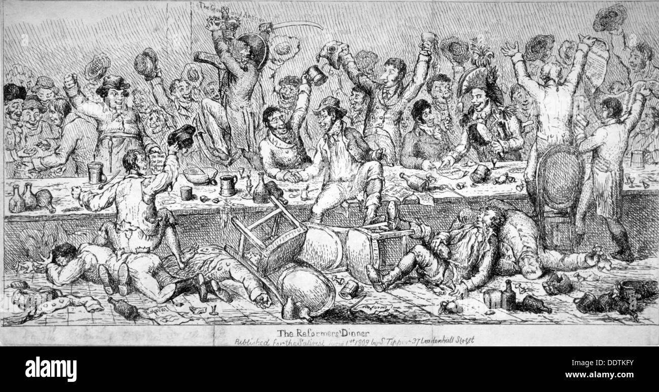 "Die Reformer Abendessen", 1809. Künstler: Samuel de Wilde Stockfoto
