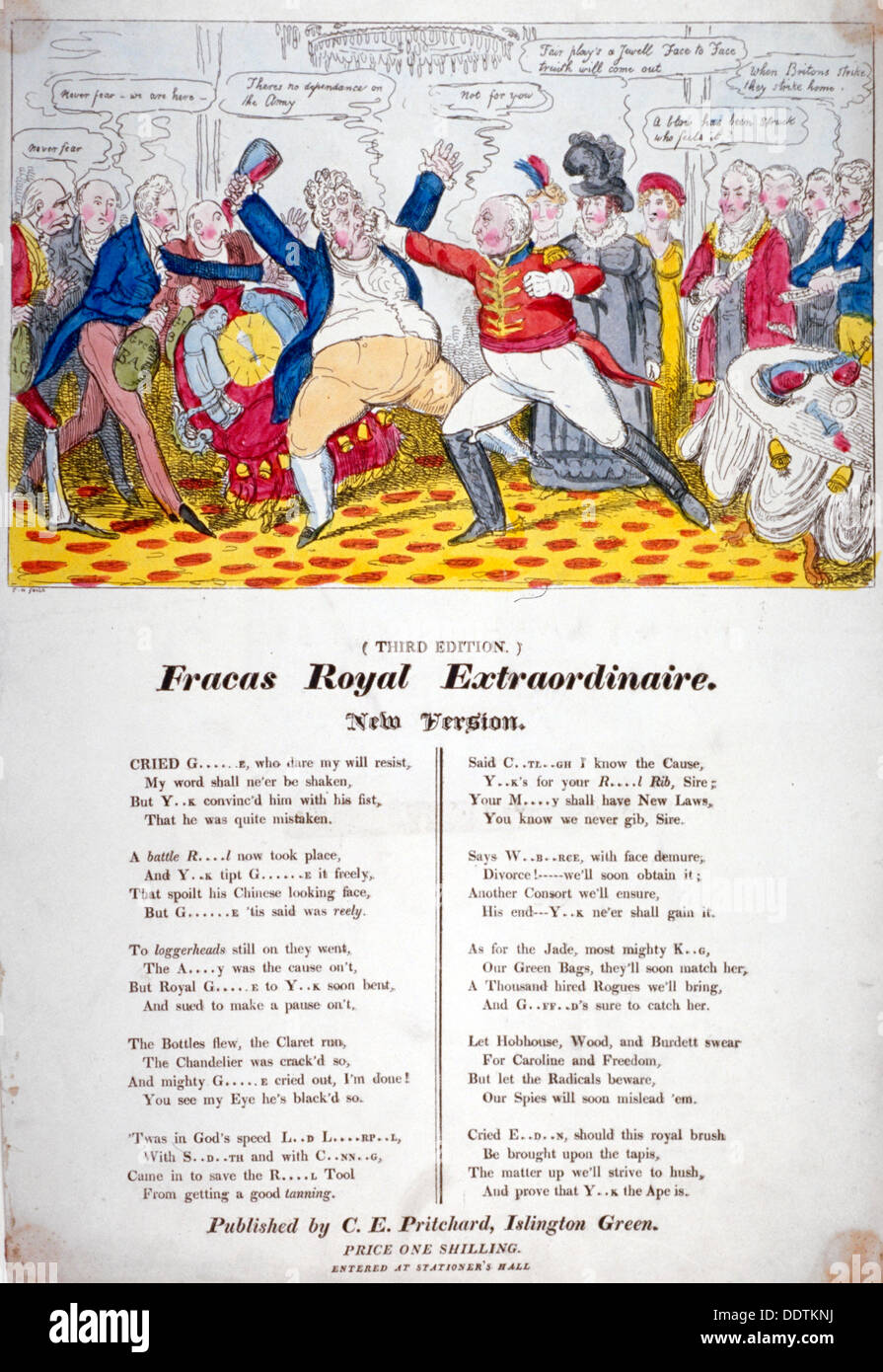 "Aufruhr Royal Extraordinaire", 1820. Künstler: Isaac Robert Cruikshank Stockfoto