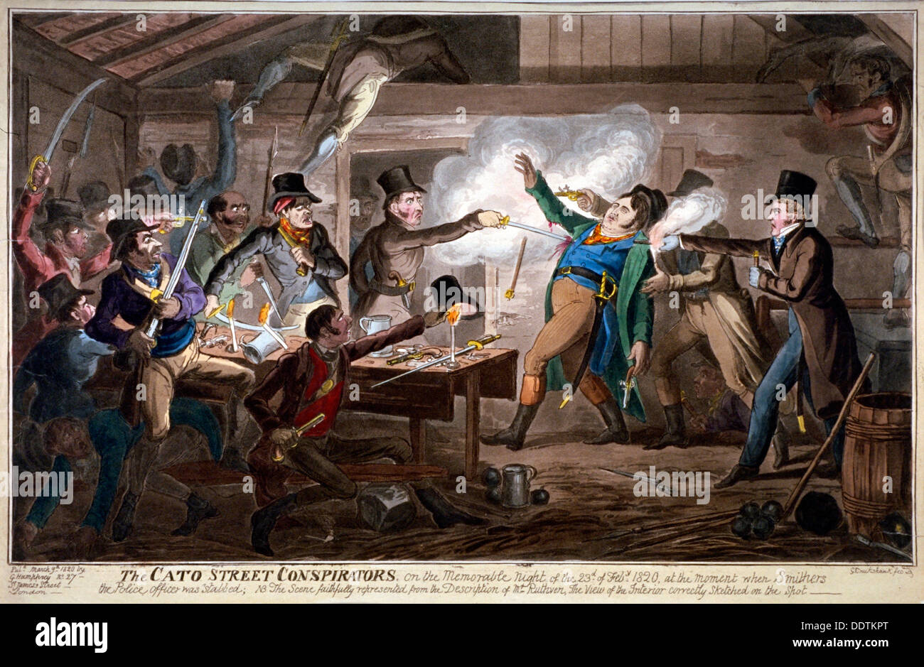 "Cato Street Verschwörer...", 1820. Künstler: George Cruikshank Stockfoto