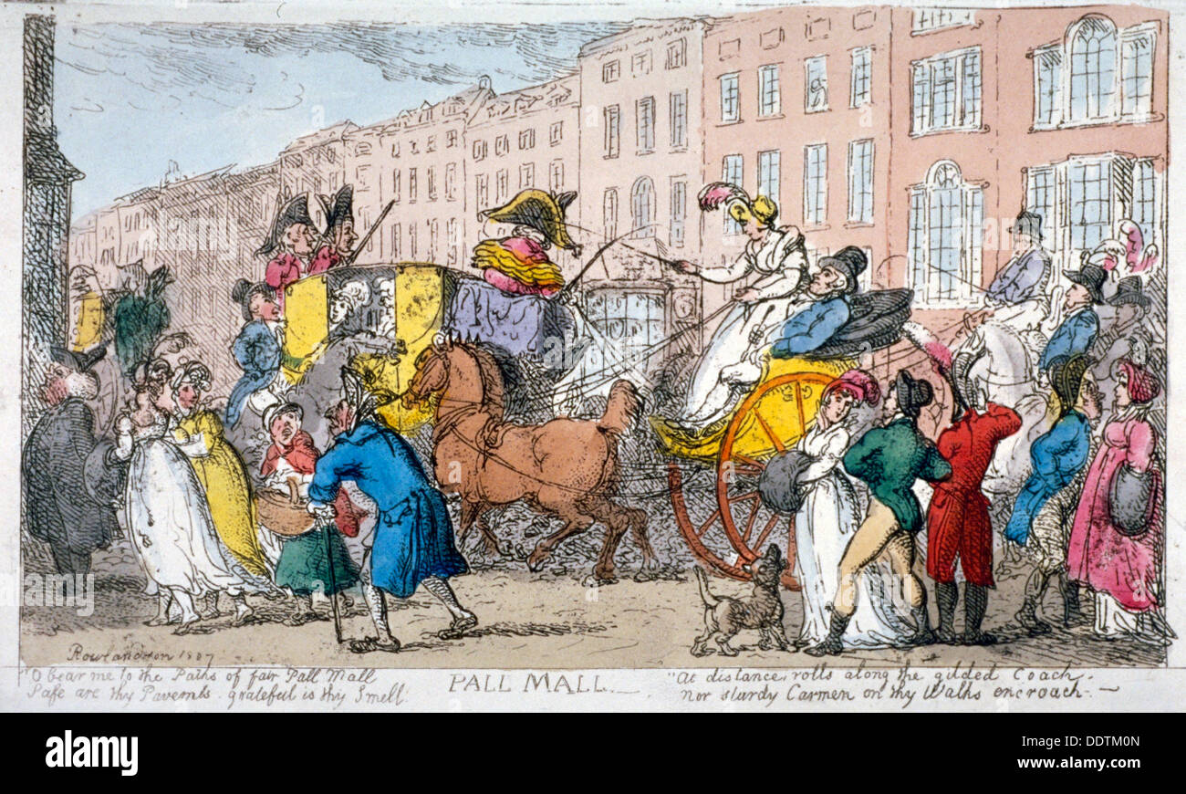 "Pall Mall", 1807 Künstler: Thomas Rowlandson Stockfoto