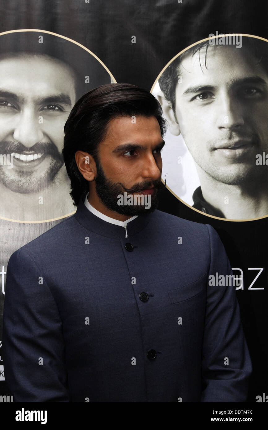 Durban, Südafrika. 5. September 2013. Bollywood star Ranveer Singh stellt sich den Medien in Durban, Südafrika, wo er die Südafrika Indien Film und Television Awards teilnimmt. Bild: Giordano Stolley/Alamy Live-Nachrichten Stockfoto