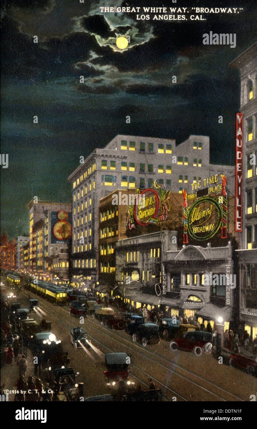 "Der weiße Weg", Broadway, Los Angeles, Kalifornien, USA, 1915. Artist: Unbekannt Stockfoto