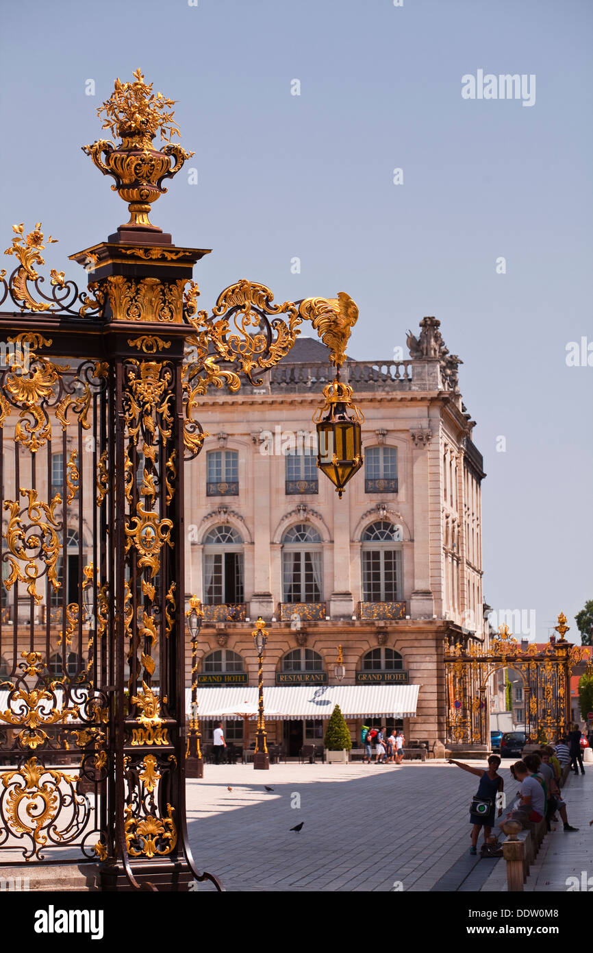 Stanislas-Platz im Herzen von der französischen Stadt Nancy. Es wurde 1983 zum UNESCO-Weltkulturerbe erklärt. Stockfoto