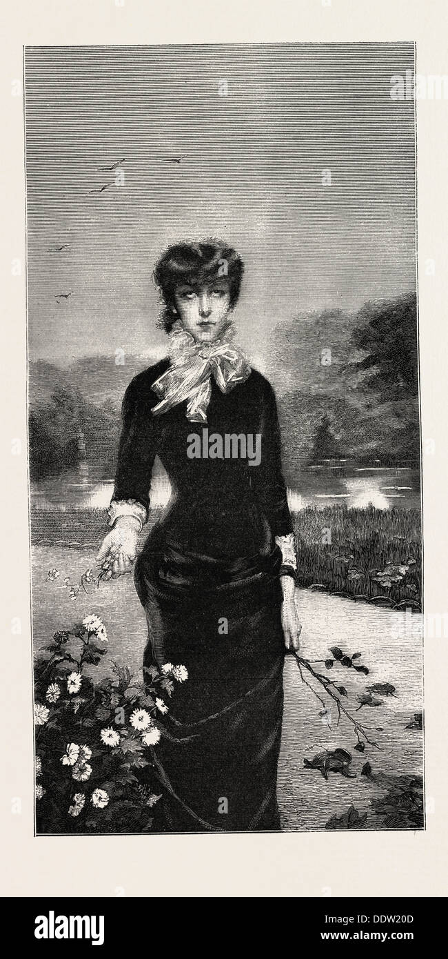 HERBST, MODE, GRAVUR 1882 Stockfoto