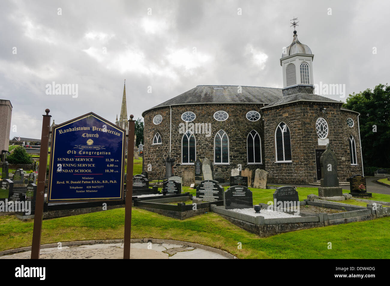 Randalstown Presbyterian Church, Nordirland Stockfoto